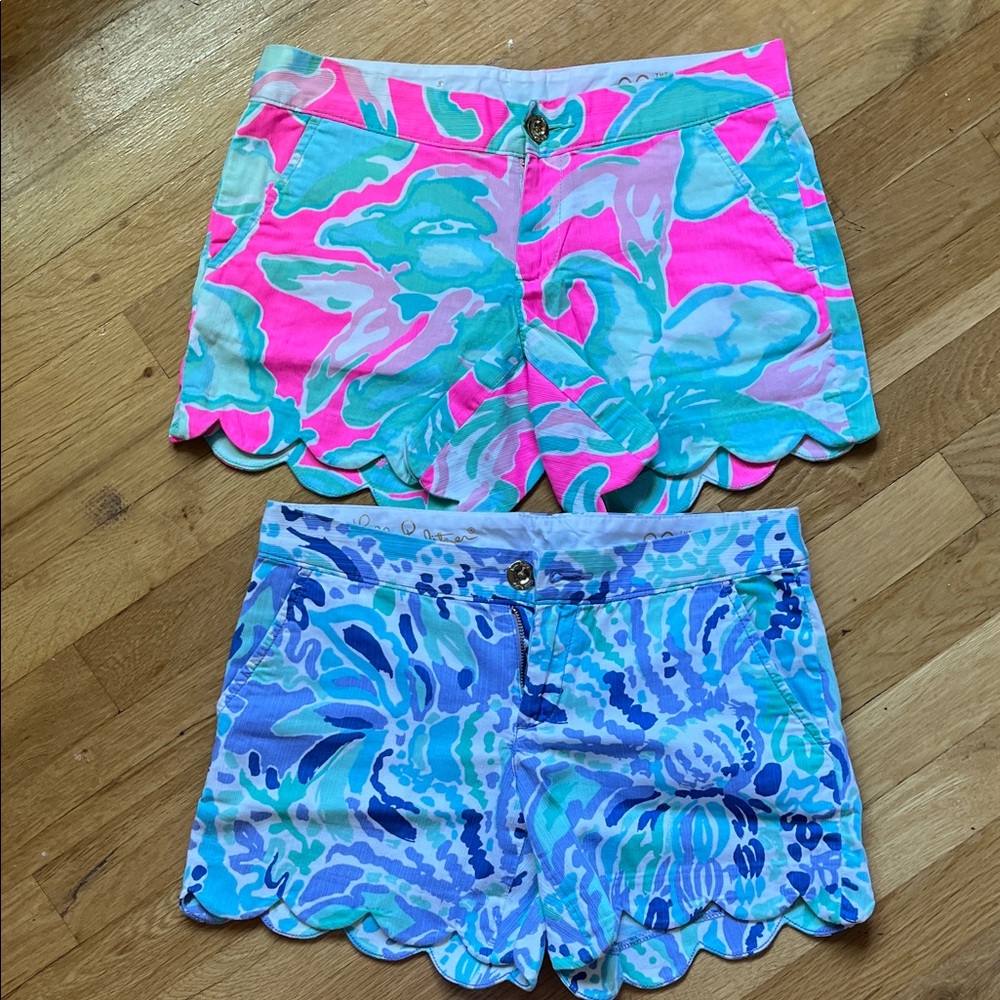 Lilly Pulitzer Scalloped Hem Shorts Bundle